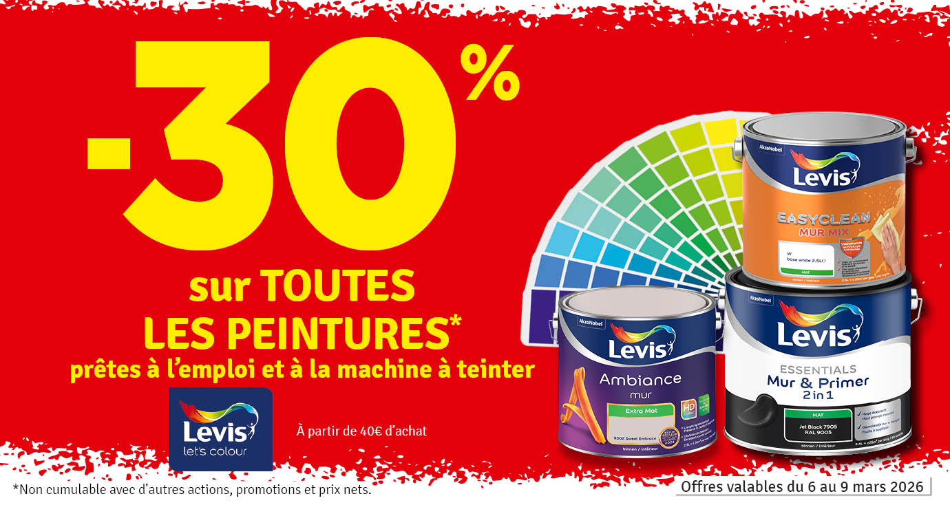 30 % sur les peintures LEVIS